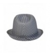 1611MAIN Stripe Fedora White Black