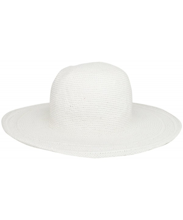 San Diego Hat Company Women's Cotton Crochet 4 Inch Brim Floppy Hat Brim - White - CH1171D9YF3