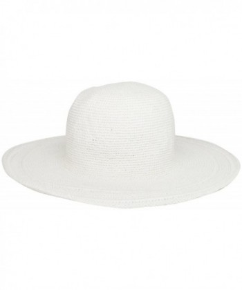 San Diego Hat Company Women's Cotton Crochet 4 Inch Brim Floppy Hat Brim - White - CH1171D9YF3