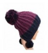 WENER Women's Girl Winter Hats Soft Warm Crochet Knit Slouchy Pom Pom Beanie Hat - Purple - CL186SEEDO3