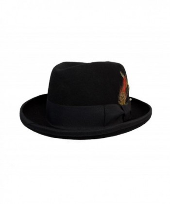 Men's Wool Felt Godfather Fedora Hat Black - CG11UB94C8D