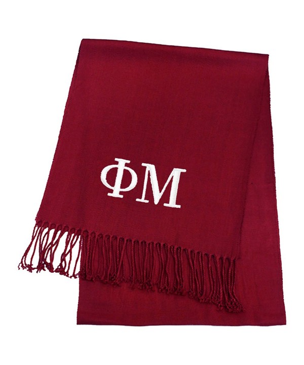 Phi Mu Sorority Cashmere Feel Scarf - Wine - CX187A2NRN6 Phi Mu Sorority Cashmere Feel Scarf - Wine - CX187A2NRN6