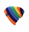 Finance Plan Women Men Fashion Rainbow Knitted Beanie Hat Winter Warm Ski Outdoor Sports Cap - Orange - CP1886SWTII