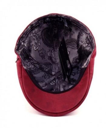 EPOCH Leather newsboy Hunting Burgundy in Men's Newsboy Caps