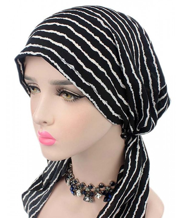 TFB.Love Chemo Hat Turban Head Scarves Pre-Tied Headwear - Stripe - CH182G06WT3