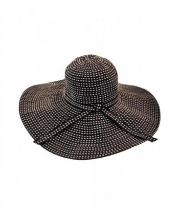 Black & Tan Wide Brim Beach Floppy Hat - CB1130YWO5J