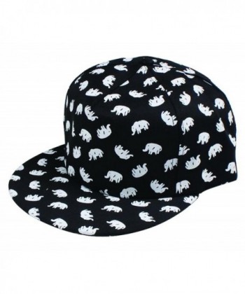 Long women men hip hop Elephant Snapback cap Hat sun Baseball cap - Black - CY11QL1XLEV