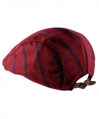 Itzu Striped Curved Newsboy Burgundy