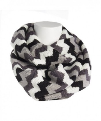 Tickled Pink Women's Oversized Zig Zag Infinity Scarf Soft Warm Winter Lightweight Shawl Wrap - Black & White - CA186AI6OC4