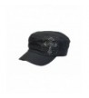 Vintage Crystal Cross Black Hat Cap Cadet Castro Beret - CF113DGI3CH