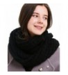 Solid Crochet Infinity Scarf Soft Warm Scarves for Women Fall Winter Thick Circle Loop Scarfs - Black - C312NYIZJUI