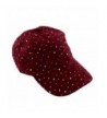 Glitzy Game Sequin Trim Baseball Cap in 21 Assorted Colors - Maroon - CV1162Y6IJH