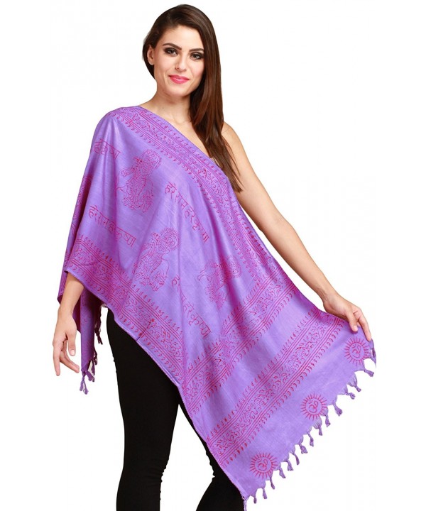 Exotic India Dahlia-Purple Hare Rama Hare Krishna Prayer Scarf - CC11NPN3ITV