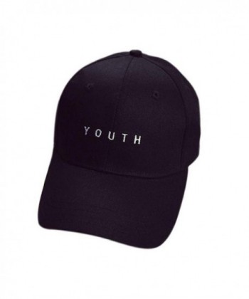 MALLOOM Men Women Lovers Embroidery Youth Letter Baseball Cap Snapback Hat - Black - CI12E3S88JL