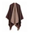 LAFASO Womens Open Front Poncho Cape Shawl Long Cardigan Coat - Pattern1-coffee - C7186ZOG6EY