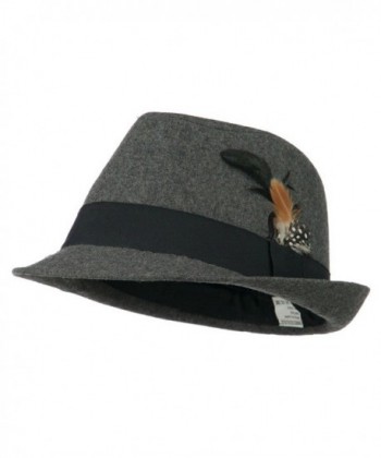 Men's Wool Blend Fedora - Grey - CY11ONYQ5CX