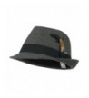 Men's Wool Blend Fedora - Grey - CY11ONYQ5CX