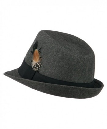 Mens Wool Blend Fedora Grey