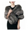 FOLOBE Women Thicken Faux Fur Wrap Shawls Bridal Wedding Scarves Jacket Stoles - Deep Grey - CF188AMZOAD