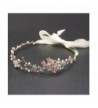 Mariell Rose Gold Freshwater Pearl and Crystal Bridal Ribbon Headband Hair Vine - C012J5BECWD