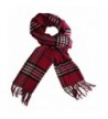 JSL Super Soft Luxurious Classic Plaid Cashmere Feel Winter Scarf - Red Black Bar - C1188Q3S987