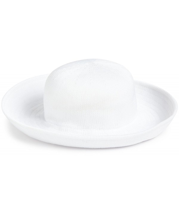 Scala Women's Knitted Poly Straw Big Brim Hat - White - C4114CXJDAF