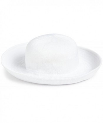 Scala Women's Knitted Poly Straw Big Brim Hat - White - C4114CXJDAF