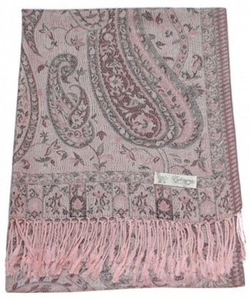 Bangong Design 2 Ply Reversible Shawl Pashmina Scarf Wrap CJ Apparel NEW - Coral Pink - C2115YHVQ59