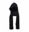 Super Soft Fleece Women's Hooded Scarf & Hat W/ Glove Pockets By Bioterti - Black - CB18830NDZD