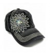 Olive & Pique Women's Womens Iridescent Rhinestone Flower Quilted Baseball Cap - Black - C912NUCD5B3