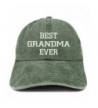 Trendy Apparel Shop Best Grandma Ever Embroidered Pigment Dyed Low Profile Cotton Cap - Dark Green - CF185LU2RL5