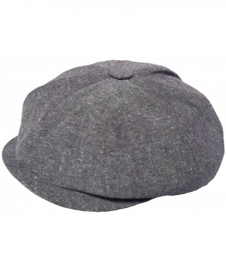 Linen Cotton 8/4 Ivy Cap Apple Jack Cabbie Hat Gatsby Driver - Brown - CA185IAKSM8
