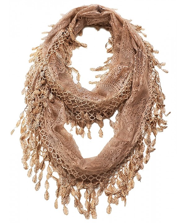 KMystic Lace Infinity with Fringe - Camel - C0188ZOCZ3Q