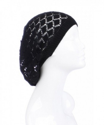 Black Beret Lightweight Slouchy Beanie in Women's Berets