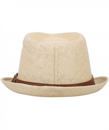 Hemantal Womens Structured Leather Natural in Men's Fedoras