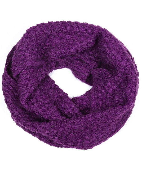 Bluelans Unisex Winter Cable Knit Infinity Circle Snood Scarf Plain Color - Purple - C812692VDTV