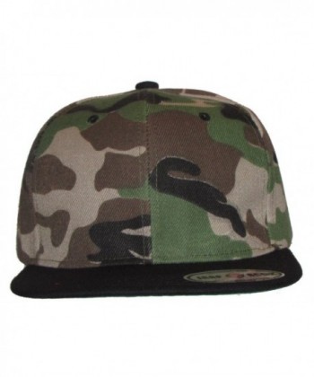 NGH Two Tone Green Camouflage and Black Bill - Flat Bill Snapback. - CD11GMHG4C5