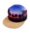 Samtree Unisex Snapback Hats-Coconut Tree Landscape Printed Flat Brim Baseball Cap - 011-purple - C212NRAPFVO