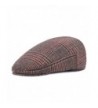 ZLSLZ Mens Woolen Plaid Flat IVY newsboy Cabbie Gatsby Paperboy Hats Caps For Men - Brown - CX1867020XS