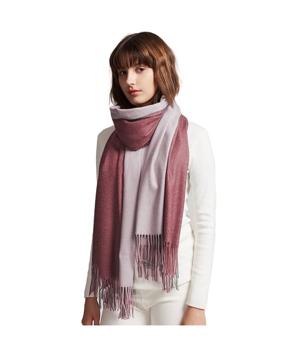 Warm Scarf & Shawl Double Use Pashmina for Woman Girls - Wine - CH188EC5I2Y