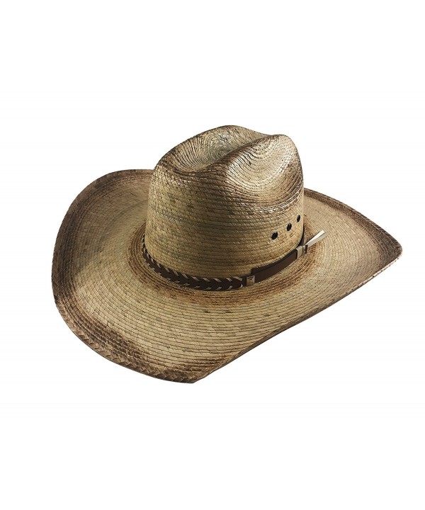 Palmoro Original Truman Cowboy Moreno Palm Straw Hat - Green Burned W/ Synthetic Band - CG12NSXPENP