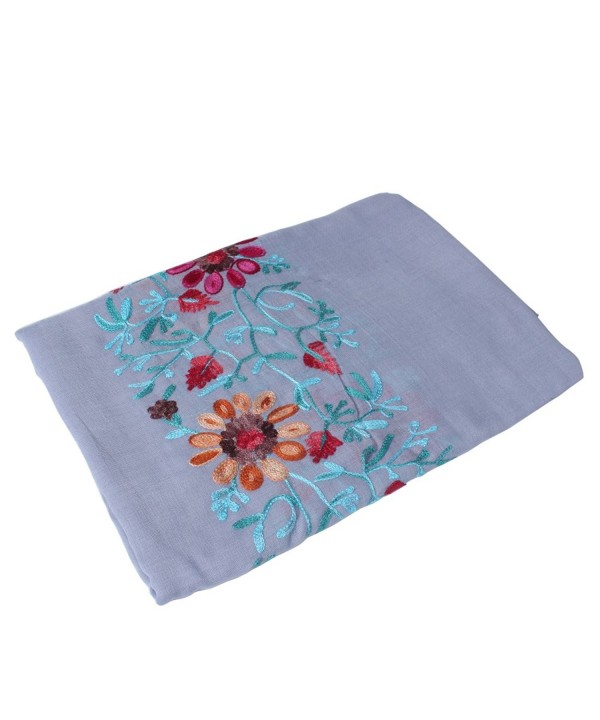 Vankerful Colorful Embroidered Floral Shawl Wraps-Soft Cotton Long Scarves for Women Hijab Fall - 032lavener - CU1852EWI2H