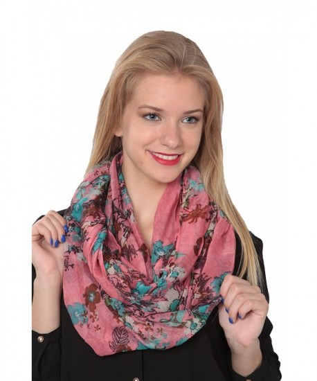 Active Club Fashion Flower Infinity Scarve - Coral - C8128T9O08X