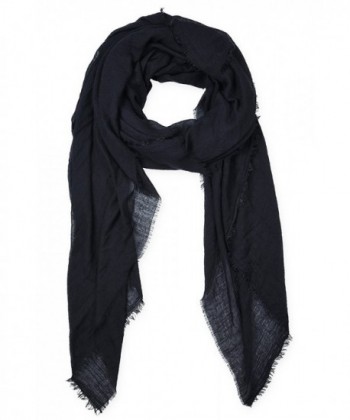 Pure Color Fashion Women Scarf Warm Winter Shawl Big Scarves by corciova - 301 Black - CZ12MWXVRTN