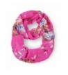 MissShorthair Fashion Women's Multicolor Floral Print Chiffon infinity Circle Scarf - Azalea - CQ11T0046HV