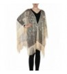 Kayamiya Women's Evening Shawl Wraps 1920s Sequin Beaded Cape With Fringe - Champagne - CY189KR8C89