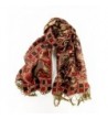 La Purse Paisley Fashion Scarf with Metallic Threads - Red - C011BKZ1QQ3