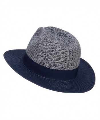 Two Tone Herringbone Panama Hat