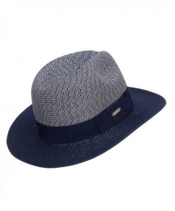 Two Tone Herringbone Panama Hat in Men's Fedoras