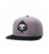 Connectyle Mens Skull Embroidery Fitted Flat Bill Hats Cool Snapback Hip Hop Cap- Medium- Grey - CR12D11WBSZ